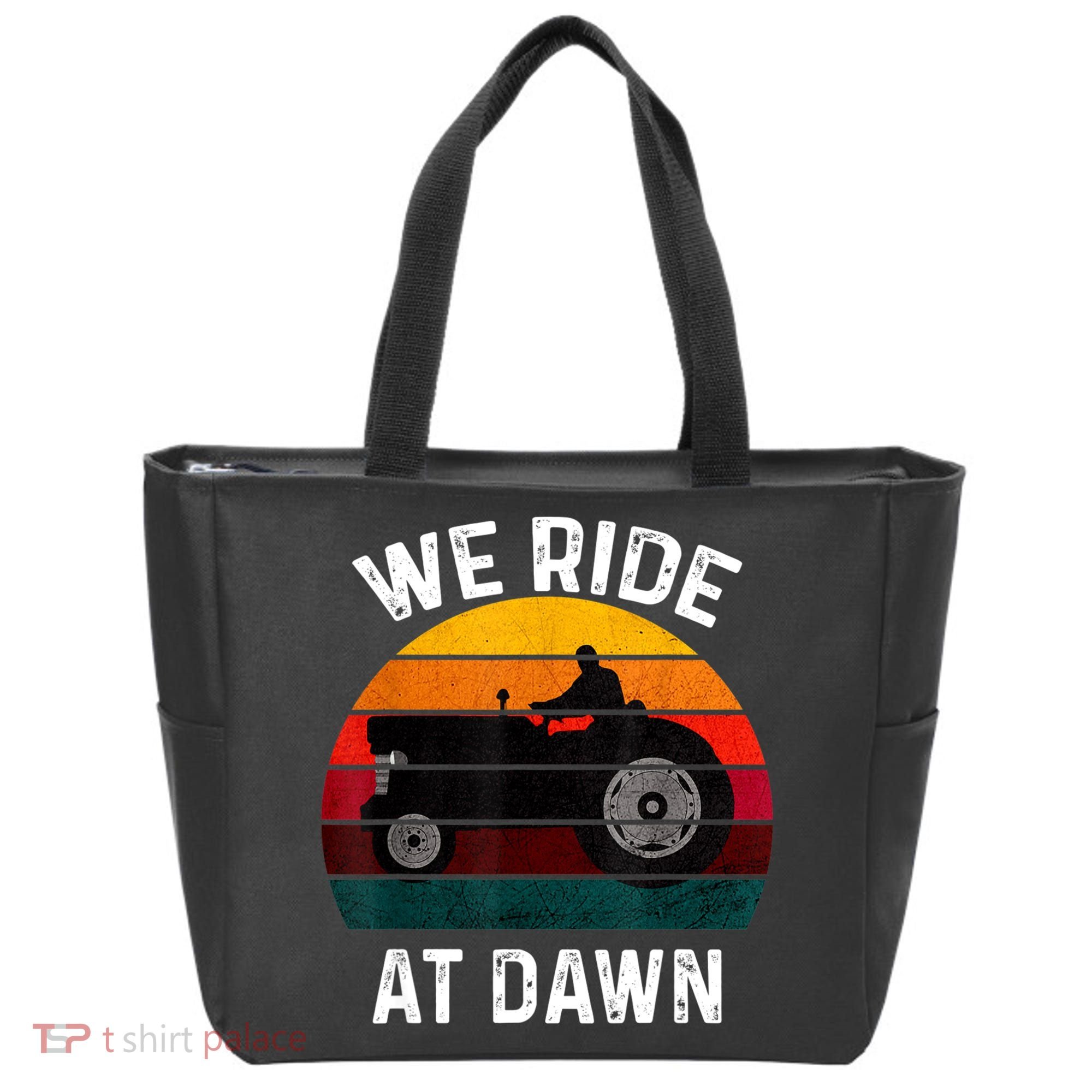 We Ride At Dawn Lawn Mower Lawn Mowing Dad Yard Work For Men Tote Bag