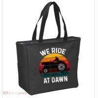 We Ride At Dawn Lawn Mower Lawn Mowing Dad Yard Work For Men Tote Bag thumb 2