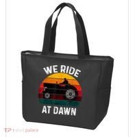 We Ride At Dawn Lawn Mower Lawn Mowing Dad Yard Work For Men Tote Bag thumb 3