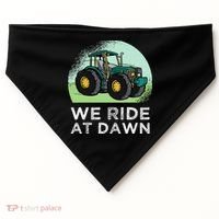 We Ride At Dawn Lawn Mower Lawn Mowing Funny Dad USA-Made Doggie Bandana thumb 0