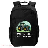 We Ride At Dawn Lawn Mower Lawn Mowing Funny Dad Backpack thumb 0