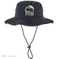We Ride At Dawn Lawn Mower Lawn Mowing Funny Dad Bucket Hat thumb 0