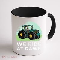 We Ride At Dawn Lawn Mower Lawn Mowing Funny Dad Coffee Mug thumb 1