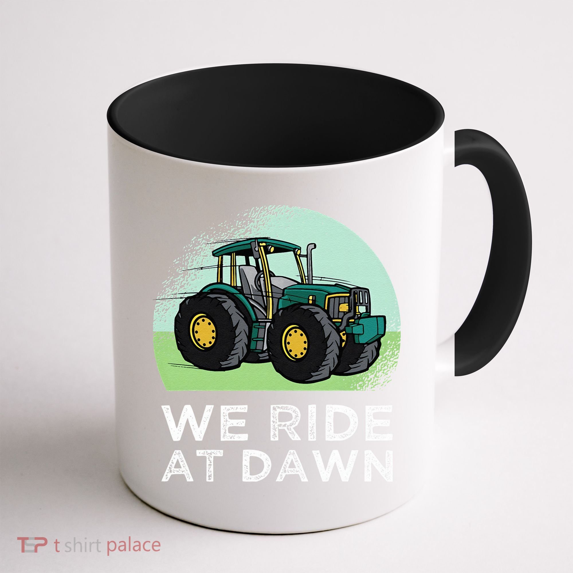 We Ride At Dawn Lawn Mower Lawn Mowing Funny Dad Coffee Mug