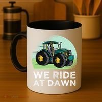 We Ride At Dawn Lawn Mower Lawn Mowing Funny Dad Coffee Mug thumb 4