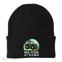 We Ride At Dawn Lawn Mower Lawn Mowing Funny Dad Beanie thumb 0