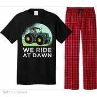 We Ride At Dawn Lawn Mower Lawn Mowing Funny Dad Pajama Set thumb 0