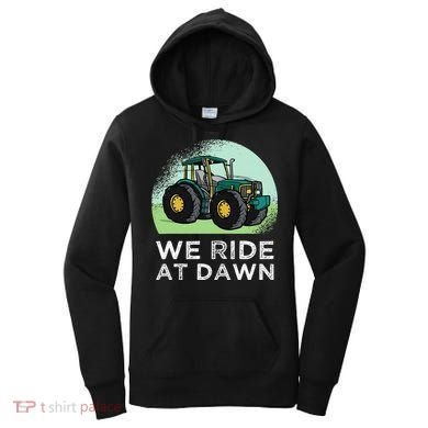 We Ride At Dawn Lawn Mower Lawn Mowing Funny Dad Women's Hoodie