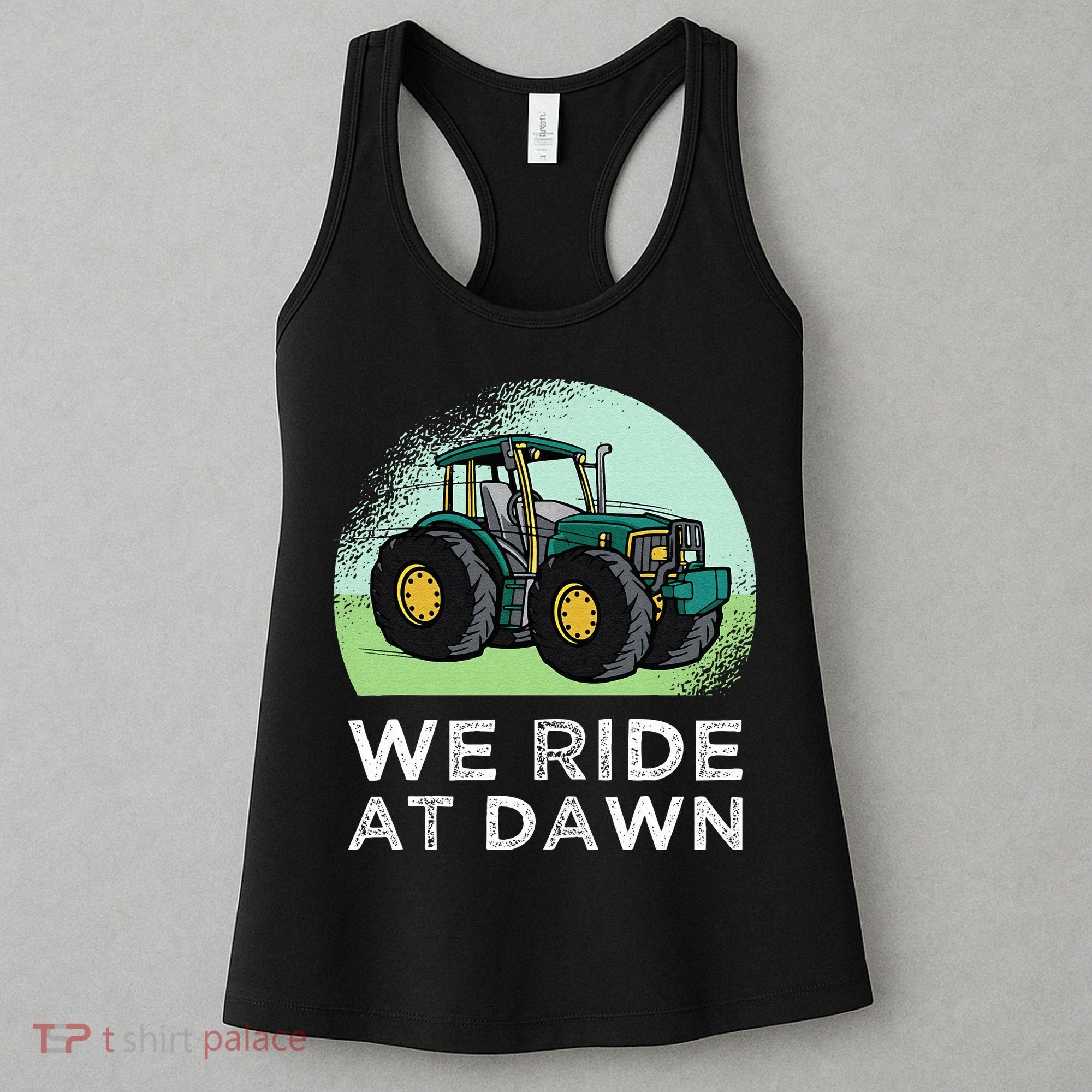 We Ride At Dawn Lawn Mower Lawn Mowing Funny Dad Women's Tank Top
