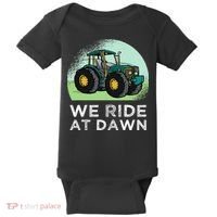 We Ride At Dawn Lawn Mower Lawn Mowing Funny Dad Baby Bodysuit thumb 0
