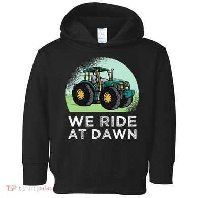 We Ride At Dawn Lawn Mower Lawn Mowing Funny Dad Toddler Hoodie