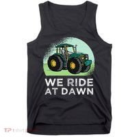 We Ride At Dawn Lawn Mower Lawn Mowing Funny Dad Tank Top thumb 0
