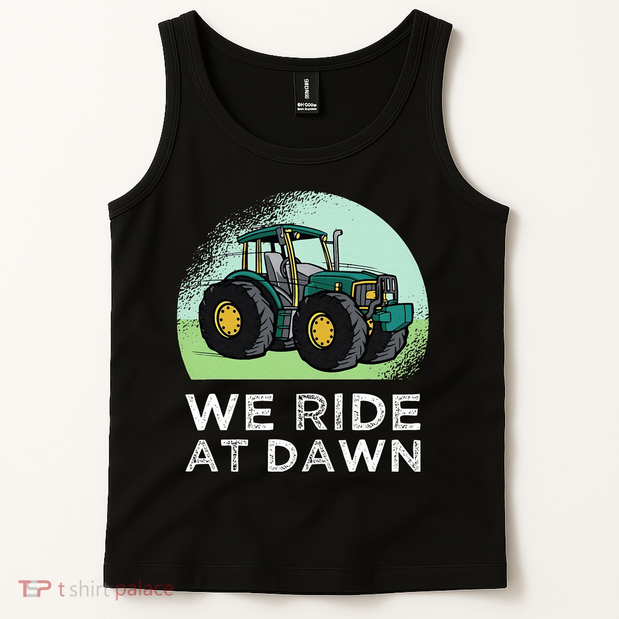 We Ride At Dawn Lawn Mower Lawn Mowing Funny Dad Tank Top
