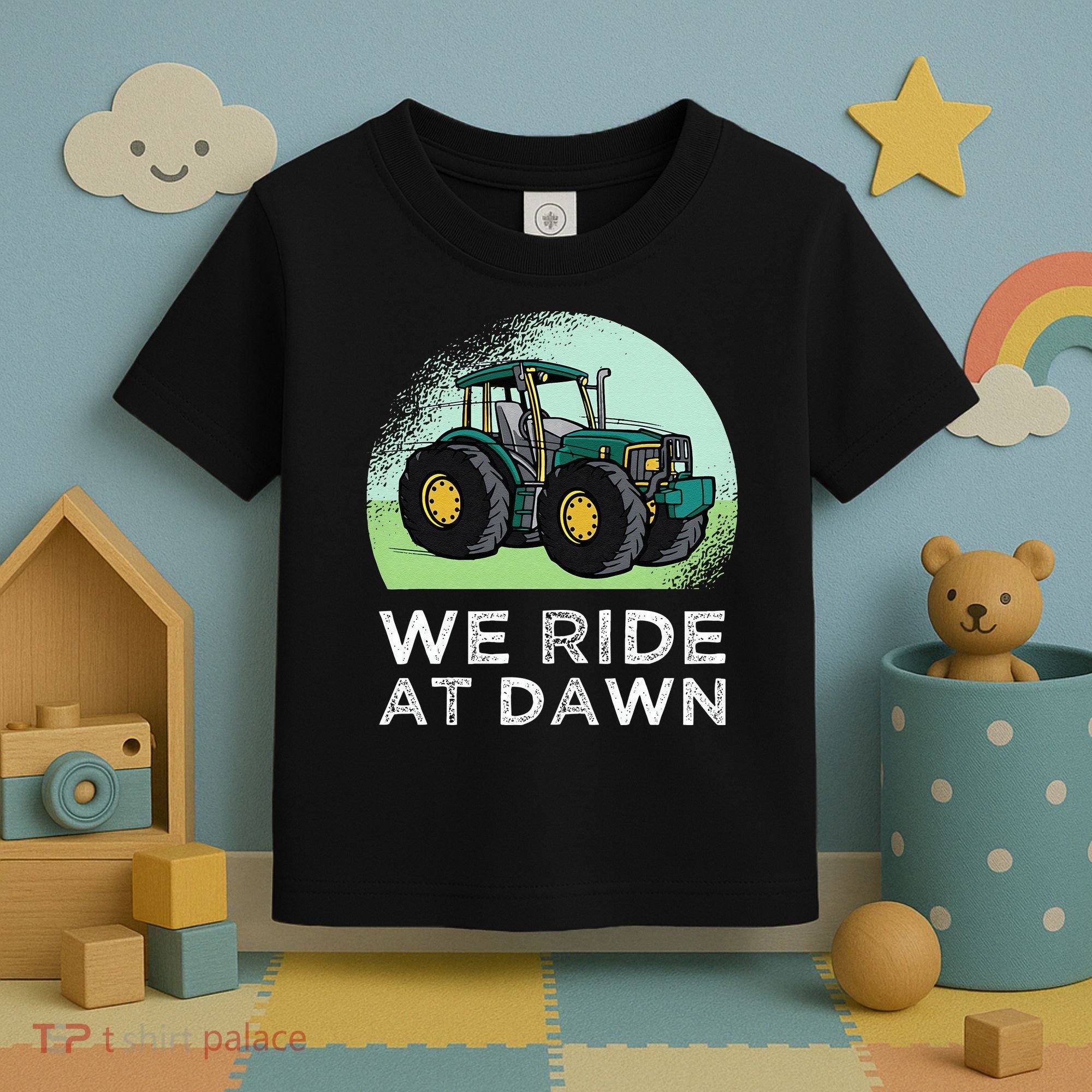 We Ride At Dawn Lawn Mower Lawn Mowing Funny Dad Toddler T-Shirt