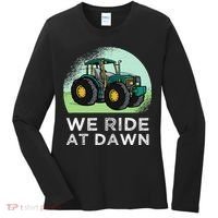 We Ride At Dawn Lawn Mower Lawn Mowing Funny Dad Women's Long Sleeve Shirt thumb 0