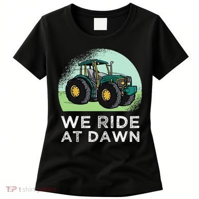 We Ride At Dawn Lawn Mower Lawn Mowing Funny Dad Women's T-Shirt