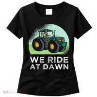 We Ride At Dawn Lawn Mower Lawn Mowing Funny Dad Women's T-Shirt thumb 0