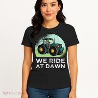 We Ride At Dawn Lawn Mower Lawn Mowing Funny Dad Women's T-Shirt thumb 4