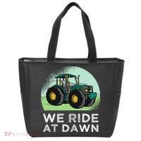 We Ride At Dawn Lawn Mower Lawn Mowing Funny Dad Tote Bag thumb 0
