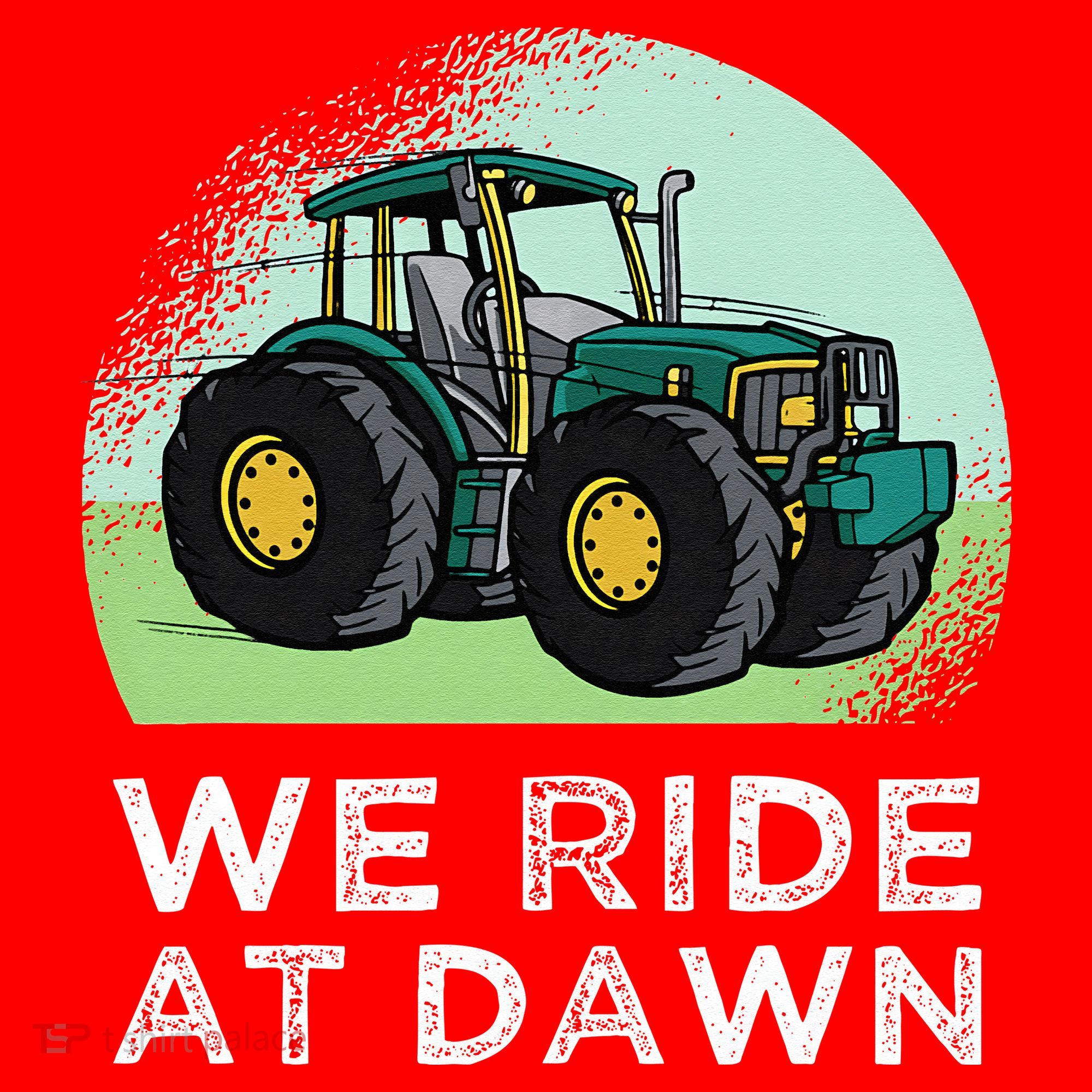 We Ride At Dawn Lawn Mower Lawn Mowing Funny Dad Santa Hat