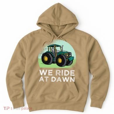 We Ride At Dawn Lawn Mower Lawn Mowing Funny Dad Hoodie