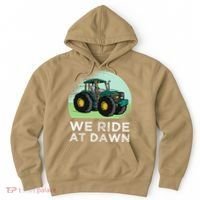 We Ride At Dawn Lawn Mower Lawn Mowing Funny Dad Hoodie thumb 0