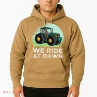 We Ride At Dawn Lawn Mower Lawn Mowing Funny Dad Hoodie thumb 2
