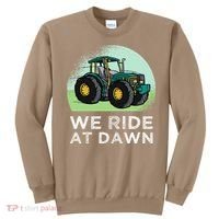 We Ride At Dawn Lawn Mower Lawn Mowing Funny Dad Sweatshirt thumb 0