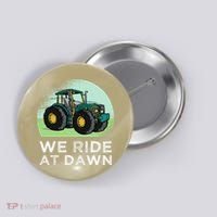 We Ride At Dawn Lawn Mower Lawn Mowing Funny Dad Button thumb 0