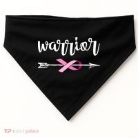 Warrior Ribbon Breast Cancer Awareness USA-Made Doggie Bandana thumb 0
