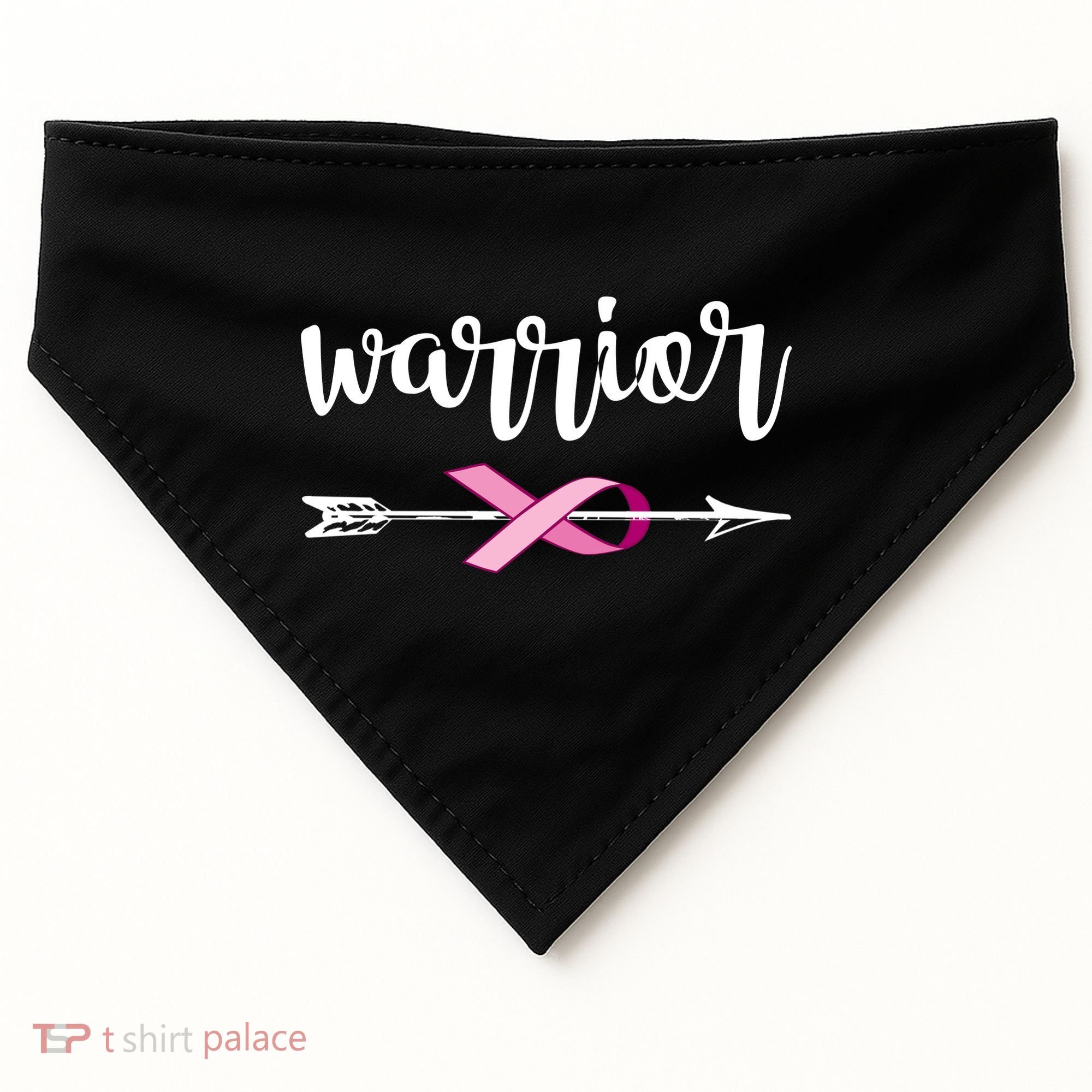 Warrior Ribbon Breast Cancer Awareness USA-Made Doggie Bandana