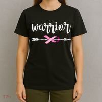 Warrior Ribbon Breast Cancer Awareness T-Shirt thumb 4