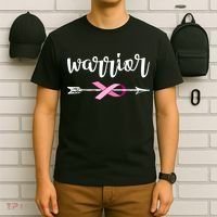 Warrior Ribbon Breast Cancer Awareness T-Shirt thumb 6