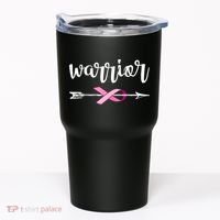 Warrior Ribbon Breast Cancer Awareness Tumbler thumb 0