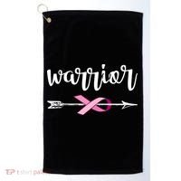 Warrior Ribbon Breast Cancer Awareness Golf Towel thumb 0