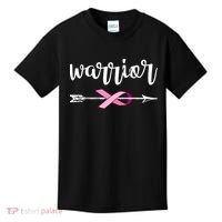 Warrior Ribbon Breast Cancer Awareness Kids T-Shirt thumb 0