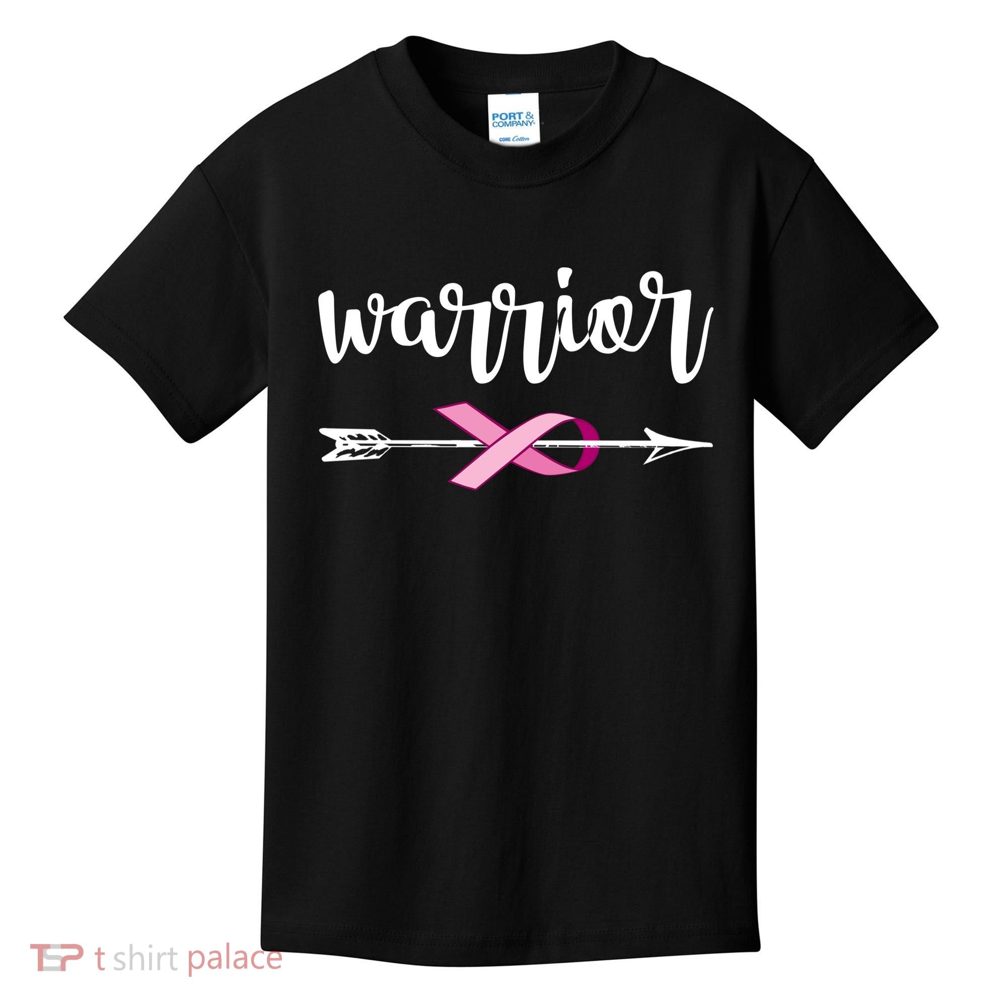 Warrior Ribbon Breast Cancer Awareness Kids T-Shirt
