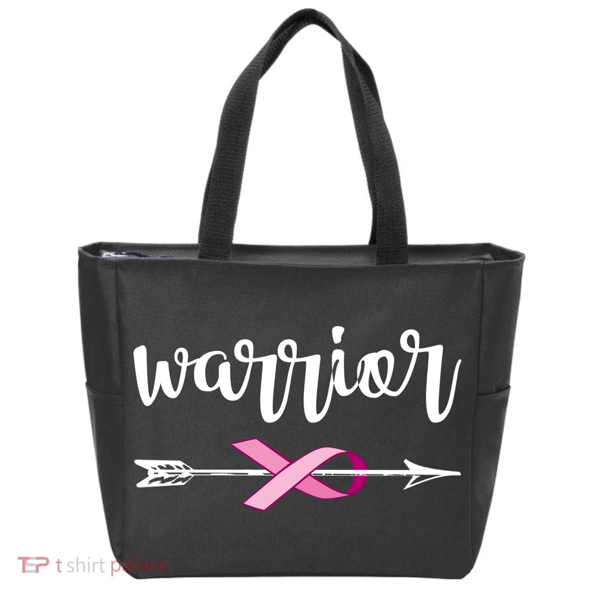 Warrior Ribbon Breast Cancer Awareness Tote Bag
