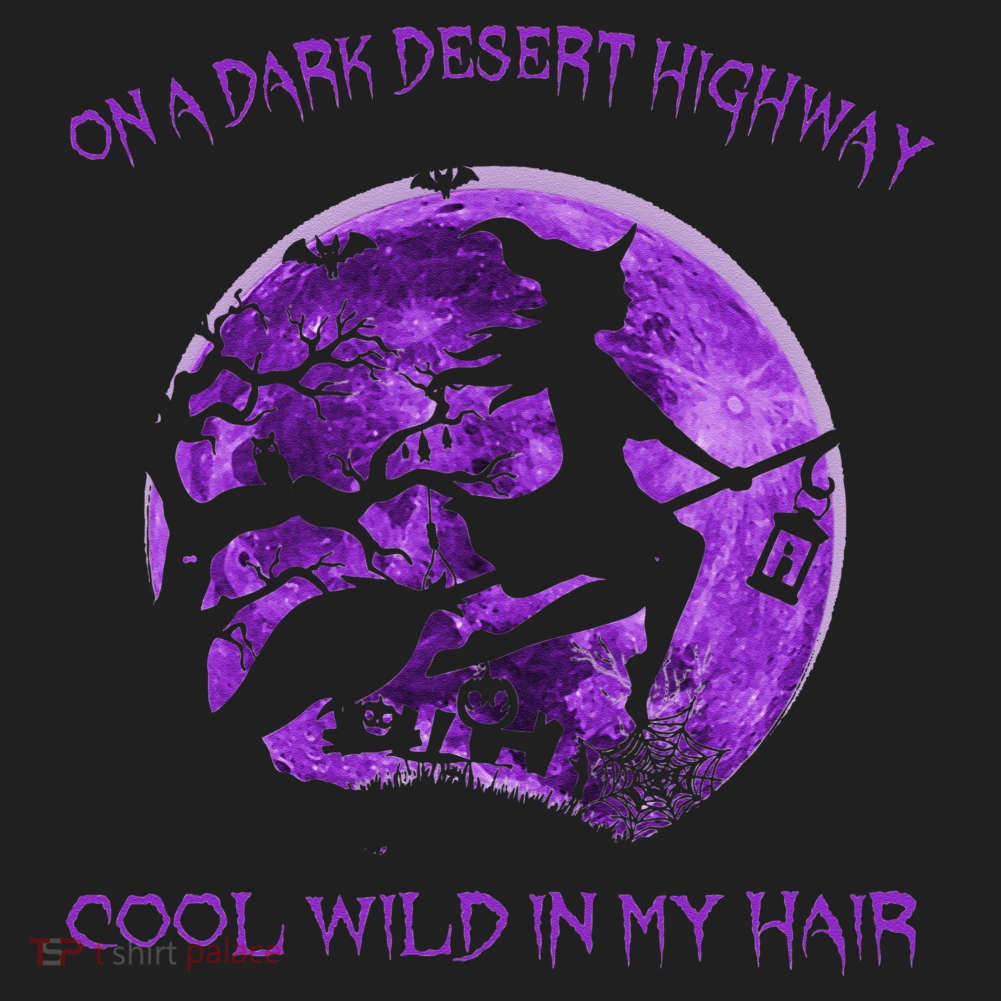 Witch Riding Brooms On A Dark Desert Highways Halloween Women's Sweatshirt