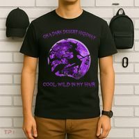 Witch Riding Brooms On A Dark Desert Highways Halloween T-Shirt thumb 6