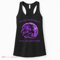 Witch Riding Brooms On A Dark Desert Highways Halloween Women's Tank Top thumb 0
