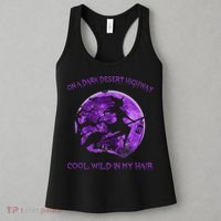 Witch Riding Brooms On A Dark Desert Highways Halloween Women's Tank Top thumb 3
