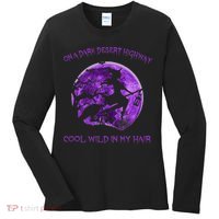 Witch Riding Brooms On A Dark Desert Highways Halloween Women's Long Sleeve Shirt thumb 0