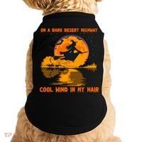 Witch Riding Brooms On A Dark Desert Highways Halloween Doggie Tank thumb 0