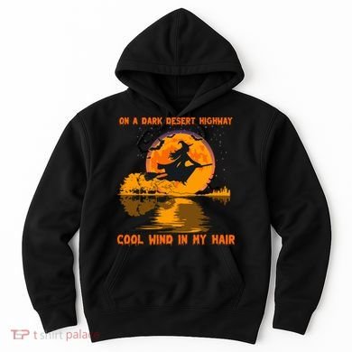 Witch Riding Brooms On A Dark Desert Highways Halloween Hoodie