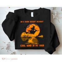 Witch Riding Brooms On A Dark Desert Highways Halloween Sweatshirt thumb 2