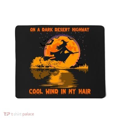 Witch Riding Brooms On A Dark Desert Highways Halloween Mousepad