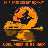 Witch Riding Brooms On A Dark Desert Highways Halloween Mousepad thumb 1