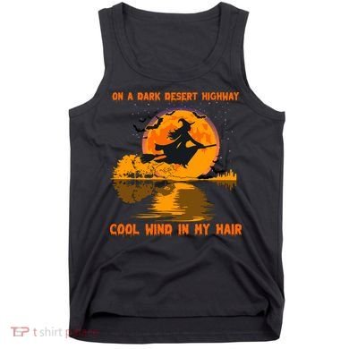 Witch Riding Brooms On A Dark Desert Highways Halloween Tank Top