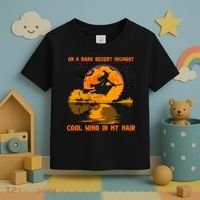 Witch Riding Brooms On A Dark Desert Highways Halloween Toddler T-Shirt thumb 3